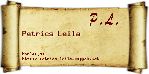 Petrics Leila névjegykártya